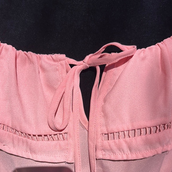 Pink Off-Shoulder Dress with Ruffle Details - Picture 3 of 7